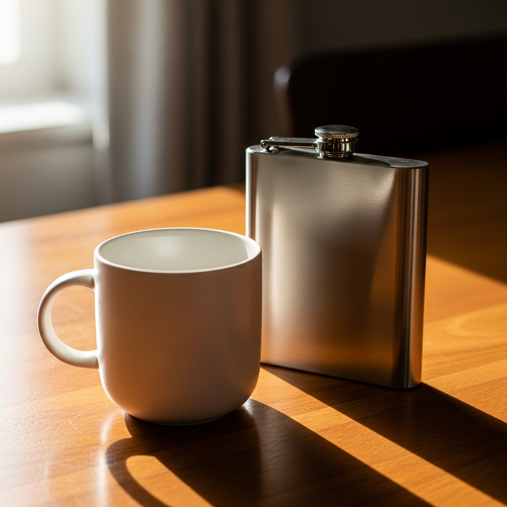 Taza de cerámica y termo de acero personalizados con grabado láser de nombre y fecha de jubilación