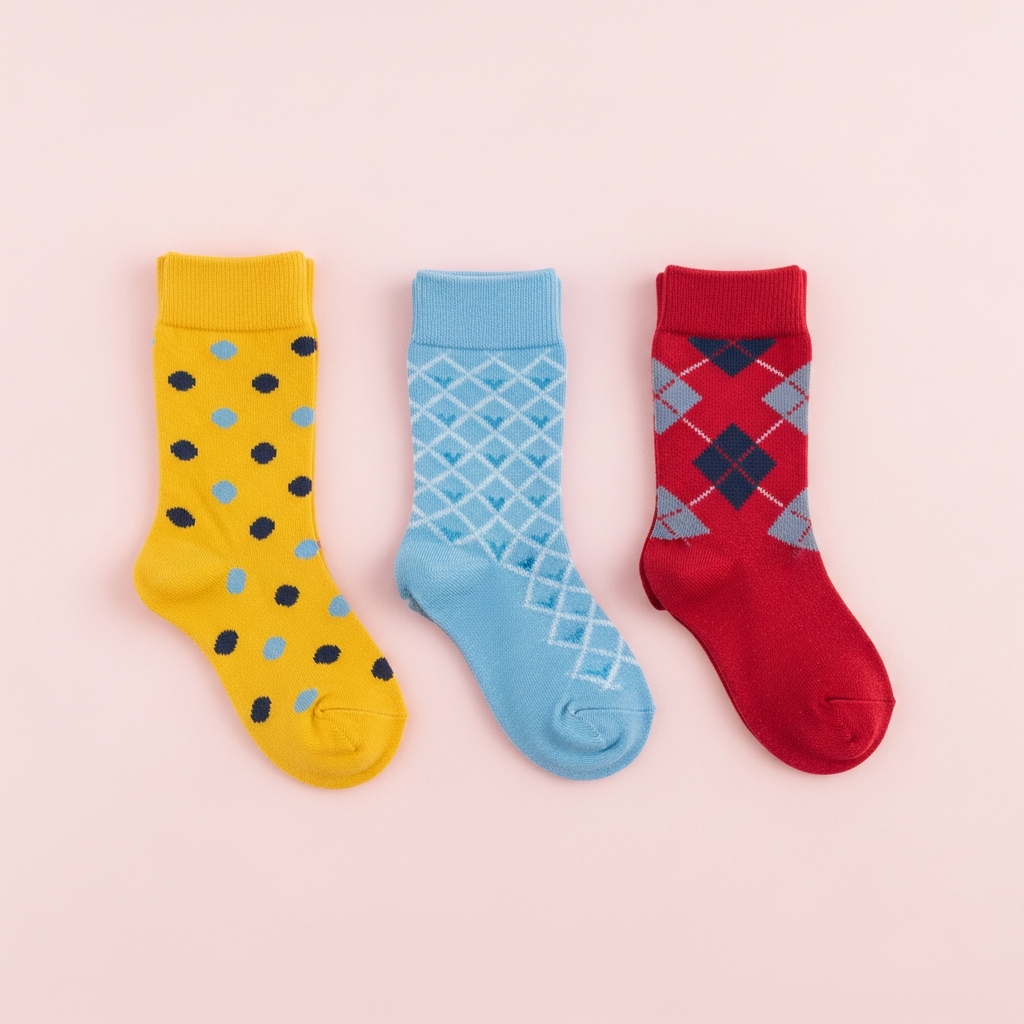 Pies cruzados con calcetines personalizados de diseños coloridos y ajuste perfecto
